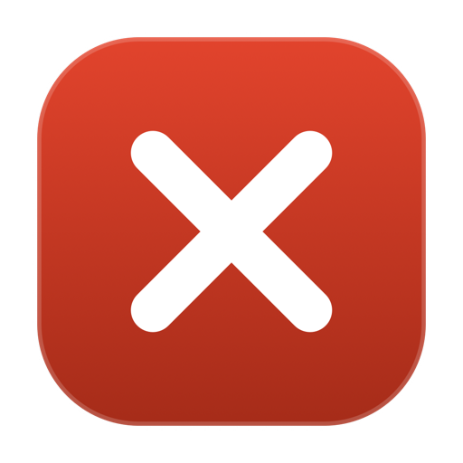 Red Button Quit red app icon with a white X