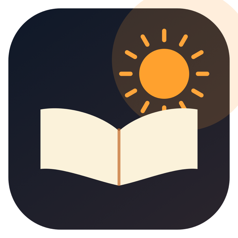 Selah open Bible and sun app icon
