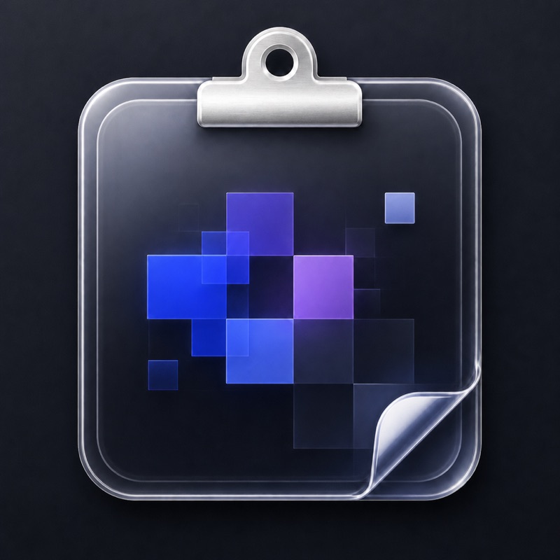 Visual Clipboard glass clipboard app icon